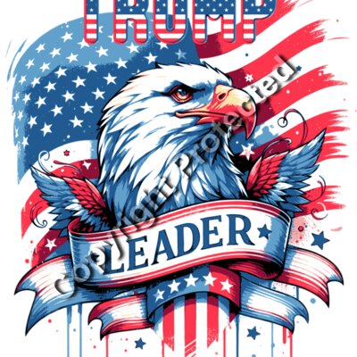 Trump 2024 eagle leader patriotic design with American flag background Thumbnail