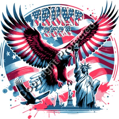 trump 2024 eagle liberty statue american flag design Thumbnail
