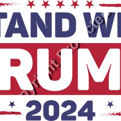 trump 2024 i stand with trump patriotic design red blue stars Thumbnail