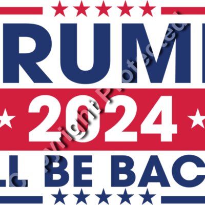 trump 2024 ill be back political campaign graphic red blue stars Thumbnail