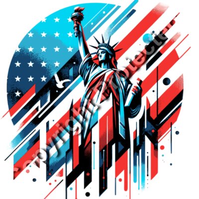 trump 2024 liberty statue american flag artwork Thumbnail