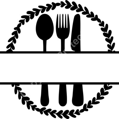 kitchen split monogram frame spoon fork knife green Thumbnail