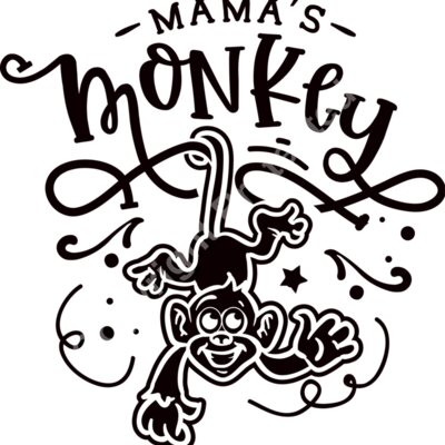Mama s monkey  for black Thumbnail