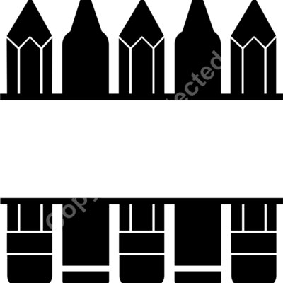split pencil crayon frame flat Thumbnail