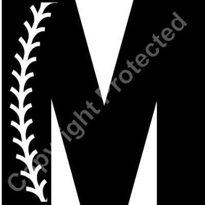 Baseball Alphabet M right Thumbnail