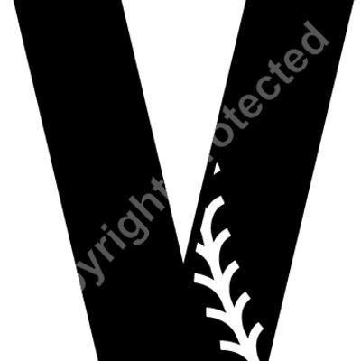 Baseball Alphabet V right Thumbnail