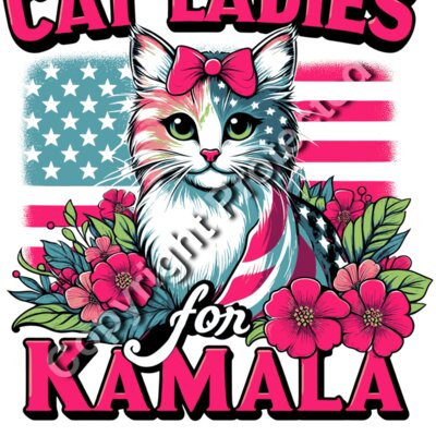 cat ladies for kamala harris 2024 election artwork Thumbnail