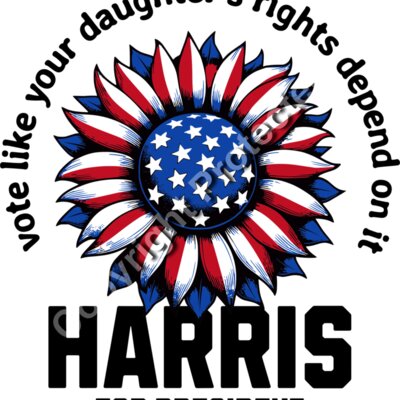 Kamala Harris 2024 American flag sunflower artwork Thumbnail