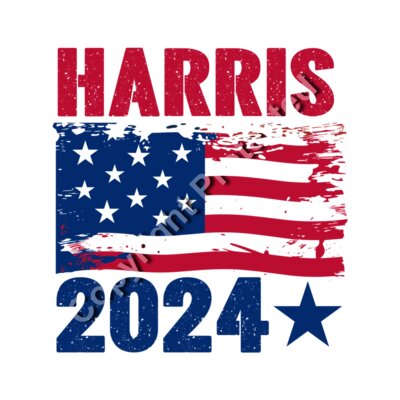 Kamala Harris 2024 campaign American flag graphic red blue stars stripes text design Thumbnail