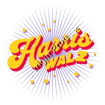 kamala harris 2024 campaign graphic bold colorful typography sunburst background Thumbnail