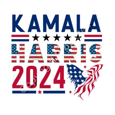 Kamala Harris 2024 campaign graphic with American flag colors and eagle imagery     kamala harri Thumbnail