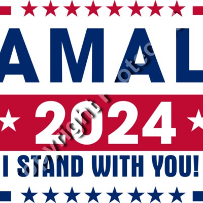 Kamala Harris 2024 campaign graphic with patriotic colors and slogan supporting her candidacy    Thumbnail