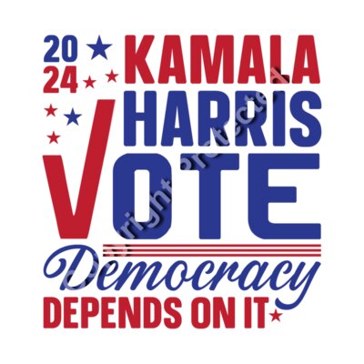 Kamala Harris 2024 election campaign graphic urging voters to participate in democracy with bold Thumbnail