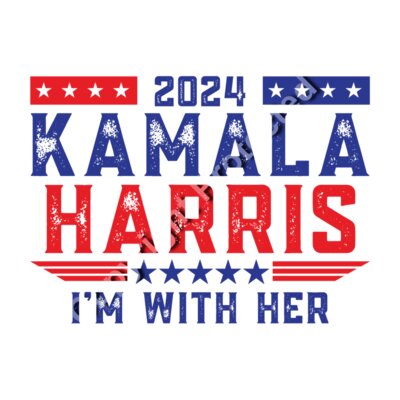 kamala harris 2024 im with her campaign graphic red blue stars Thumbnail