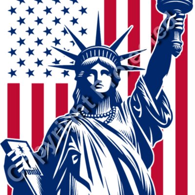 kamala harris 2024 liberty statue american flag patriotic design Thumbnail