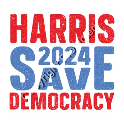Kamala Harris 2024 Save Democracy Campaign Graphic Text Art    harris 2024 save democracy campai Thumbnail