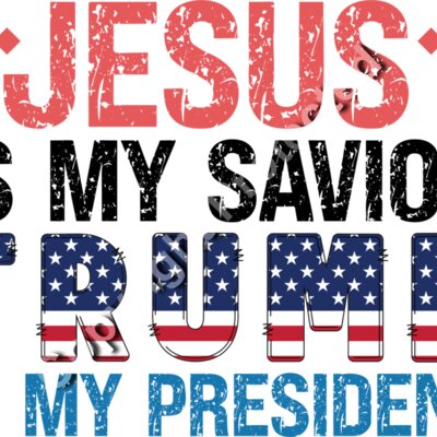 jesus trump is my president american patriotic cross design 2024 Thumbnail