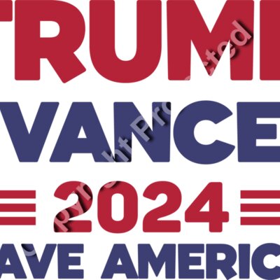 Trump 2024 campaign graphic featuring Vance and the slogan Save America in bold colors Thumbnail
