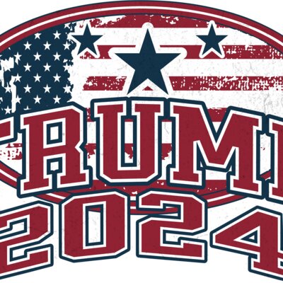 Trump 2024 campaign logo with American flag and wings graphic design Thumbnail