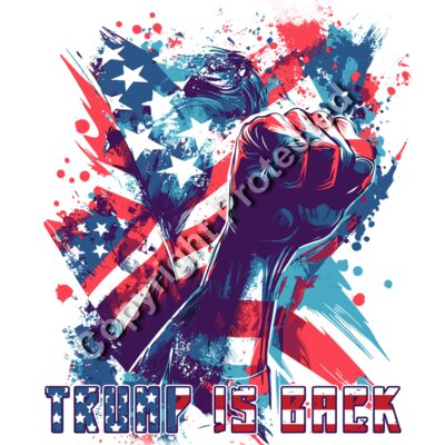 trump 2024 election fist american flag grunge artwork Thumbnail