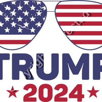 Trump 2024 patriotic glasses design with American flag stars and stripes Thumbnail