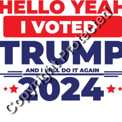 Trump 2024 voting statement graphic with bold text and American themed colors Thumbnail